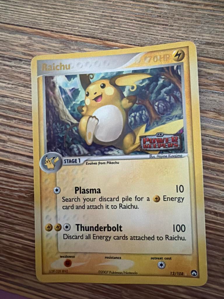 Raichu EX Power Keepers Holo Rare Pokemon Kaart 12/108, Ophalen of Verzenden, Zo goed als nieuw, Losse kaart, Foil
