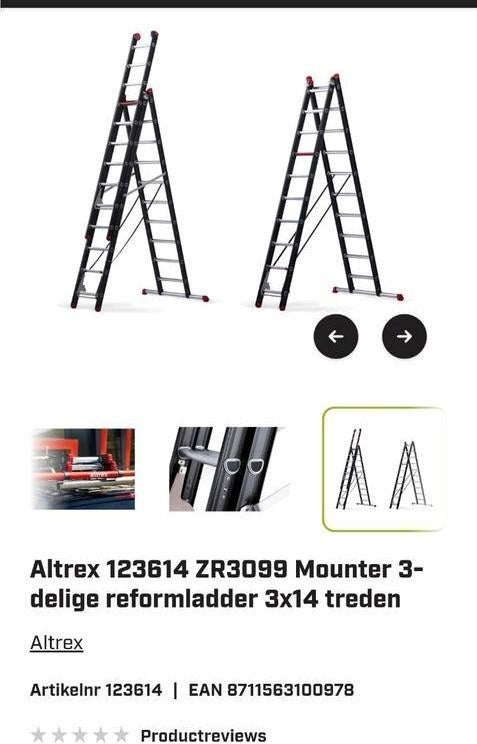 Altrex 123614 reformladder 3x14 treden, Doe-het-zelf en Verbouw, Ladders en Trappen, Ophalen