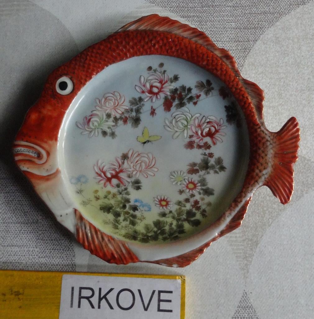 CHINEES SIER BORD * VIS VORM * Gemerkt *, Verzenden