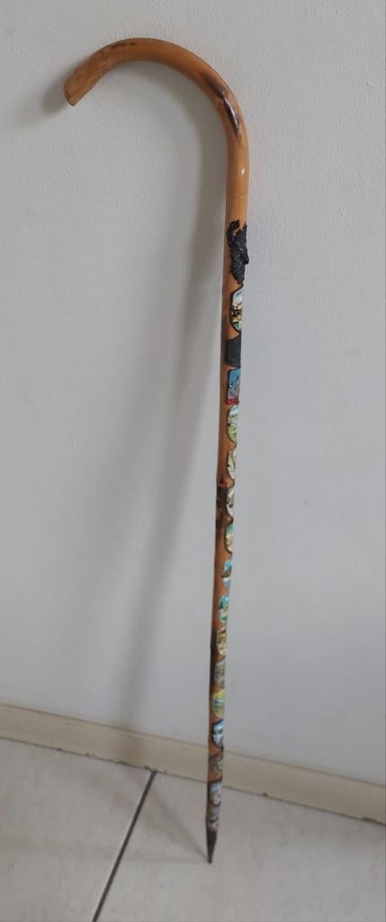 Wandelstok, bergwandelstok met 17 stokschildjes, Ophalen of Verzenden