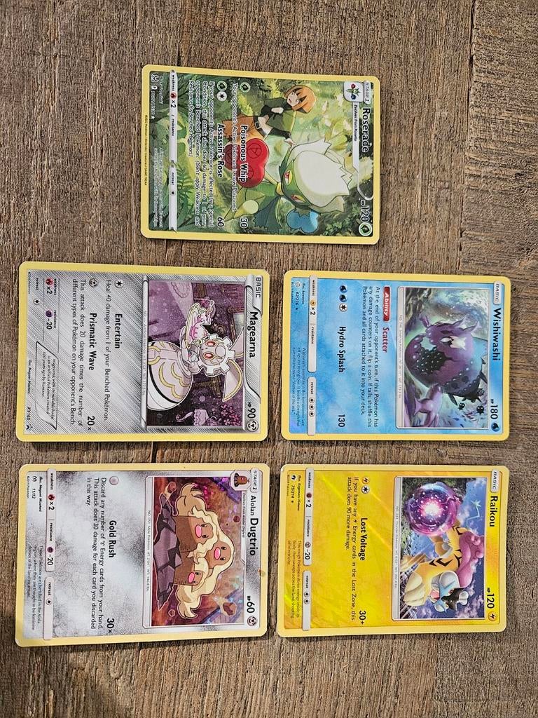 5 pokemonkaarten, Ophalen, Gebruikt, Meerdere kaarten