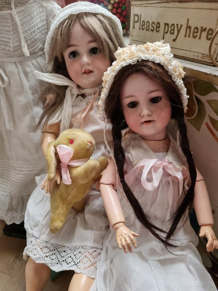 Antieke poppen 2xAM390, Verzamelen, Verzenden, Gebruikt, Pop