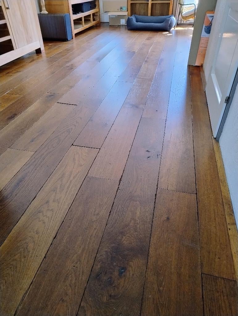 Massief eiken vloerdelen, Ophalen, Gebruikt, Vloerdelen of -planken, 10 m² of meer