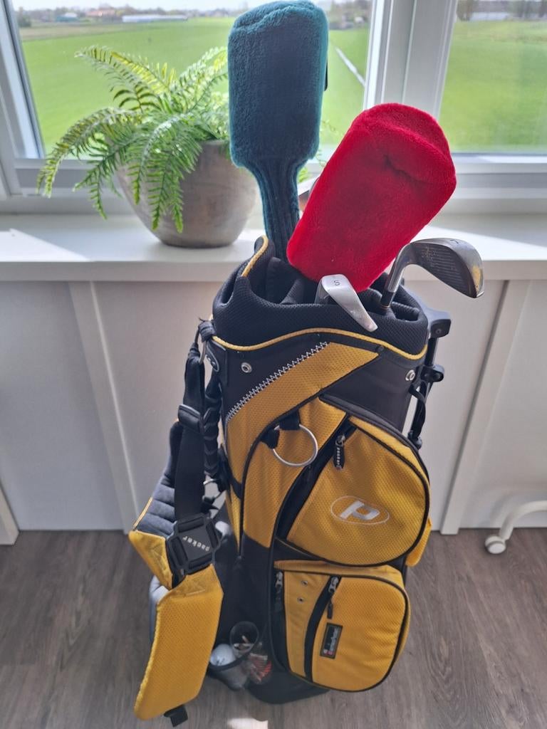 Golftas met clubs en accessoires (gebruikt door man 1,96), Ophalen, Gebruikt, Tas