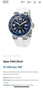 EPOS 3441 Diver, Overige merken, Staal, Verzenden, Polshorloge