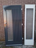 Hardhouten voordeur met zijlicht en wc raampje, Ophalen, Gebruikt, 80 tot 100 cm, Buitendeur