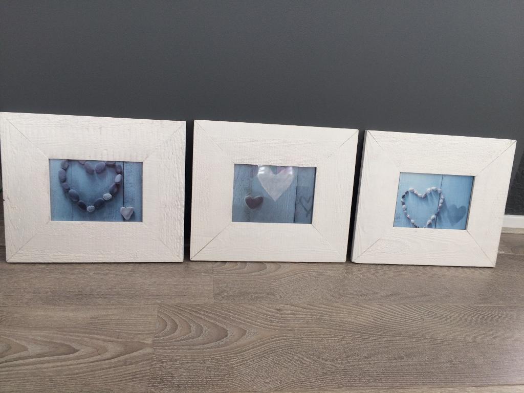 3 x whitewash fotolijsten incl. posters, Ophalen of Verzenden, Zo goed als nieuw