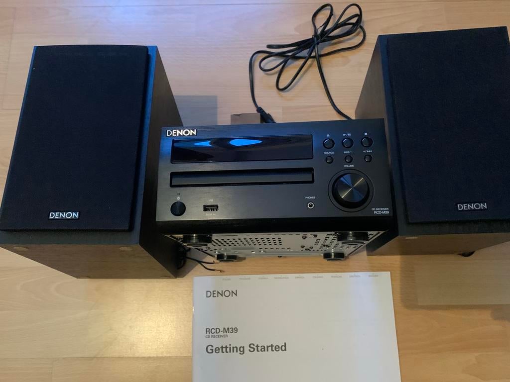 Denon rcd-m39 cd receiver met boxen / afstandsbediening, Ophalen of Verzenden, Zo goed als nieuw, Minder dan 500 watt