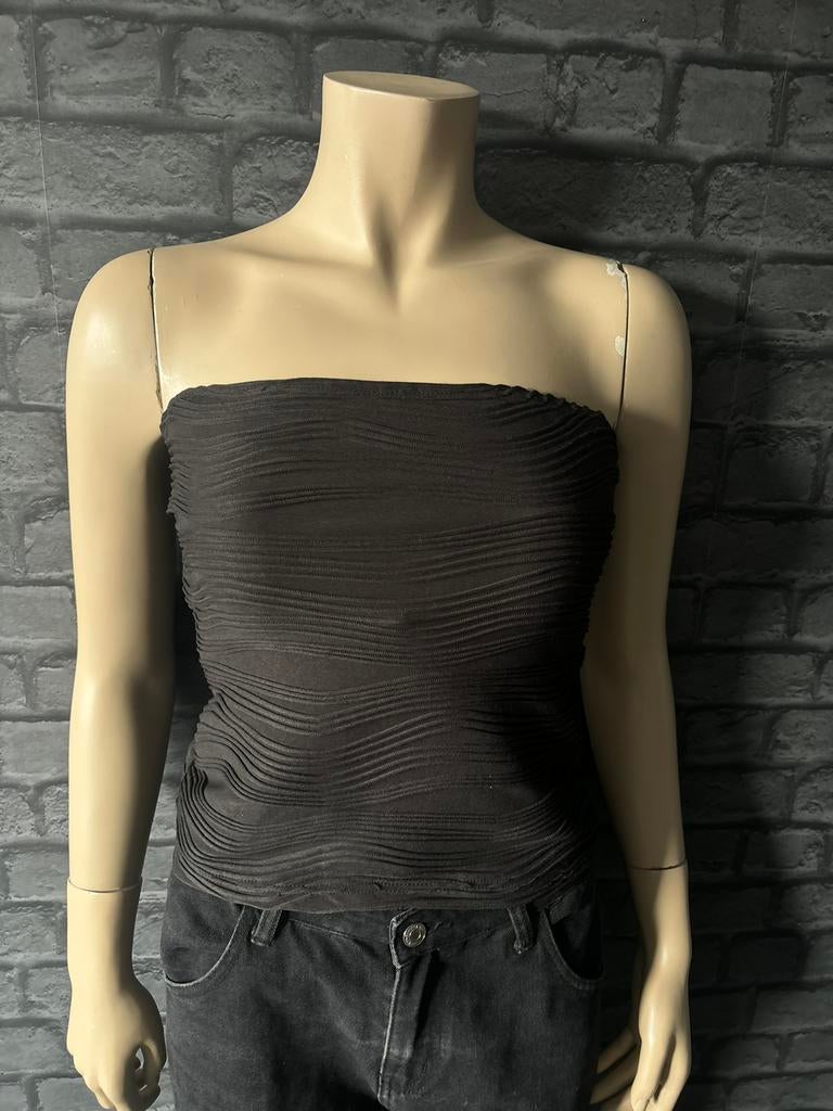 Shein zwart strapless top maat S, Kleding | Dames, Verzenden, Zwart, Zo goed als nieuw, Maat 36 (S)