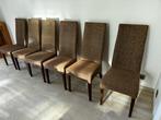 6 keukenstoelen GRATIS, Ophalen, Bruin, Riet of Rotan, Zo goed als nieuw