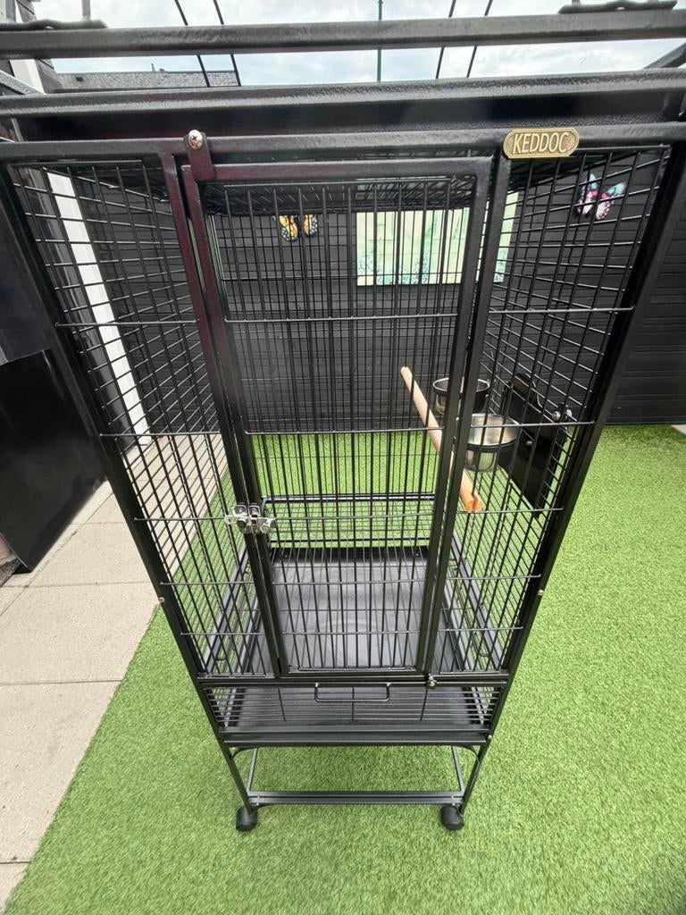 Vogelkooi zwart, Dieren en Toebehoren, Vogels | Hokken en Kooien, Ophalen of Verzenden, Zo goed als nieuw, Metaal, Vogelkooi