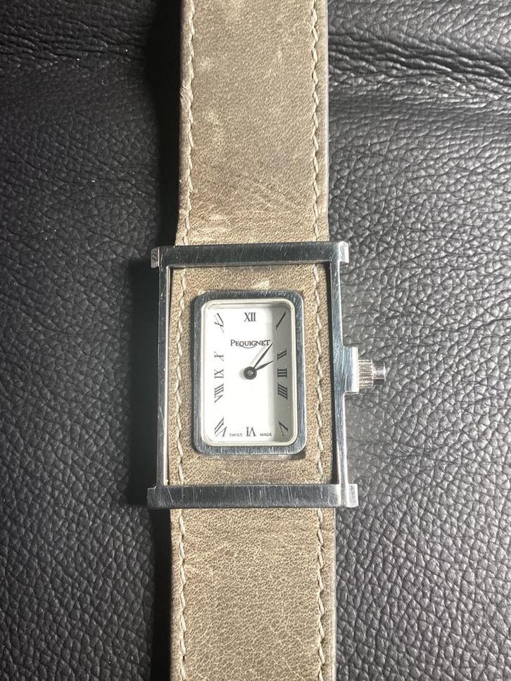 Pequignet dames/heren horloge, Sieraden, Tassen en Uiterlijk, Horloges | Dames, Zo goed als nieuw, Overige merken, Leer, Ophalen of Verzenden