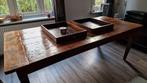 Massief Eiken eettafel, Ophalen, Gebruikt, Eikenhout, 200 cm of meer