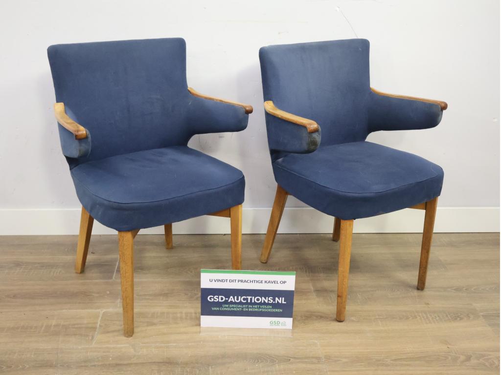 Set van 2 Vintage Armfauteuils, Ophalen of Verzenden, Niet ingevuld, Niet ingevuld, Niet ingevuld