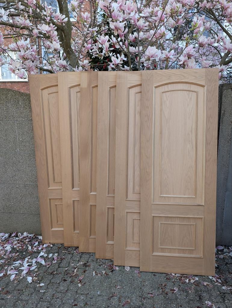 30 Binnendeuren Massief Eik, Doe-het-zelf en Verbouw, Ophalen, Glas, Binnendeur, 200 tot 215 cm