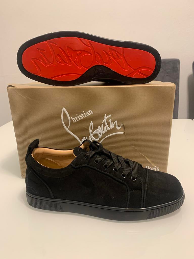 Christian Louboutin Schoenen - Zwart Suède Sneakers, Zwart, Overige typen, Ophalen of Verzenden, Zo goed als nieuw