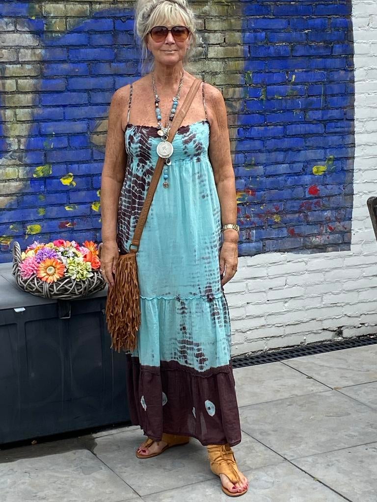 Ibiza Jurk - Bohemian Boho maat 36-40, Maat 38/40 (M), Blauw, Ophalen of Verzenden, Zo goed als nieuw
