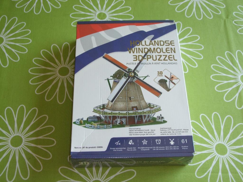 Nieuw in seal: Hollandse Windmolen 3D puzzel - 61 stukjes, Ophalen of Verzenden, Meer dan 50 stukjes, Nieuw, 6 jaar of ouder