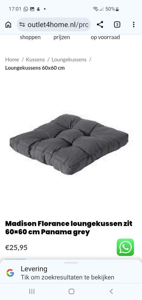 Pallet kussens lounge madison florence zwar. Nieuwe kussens, Ophalen, Nieuw