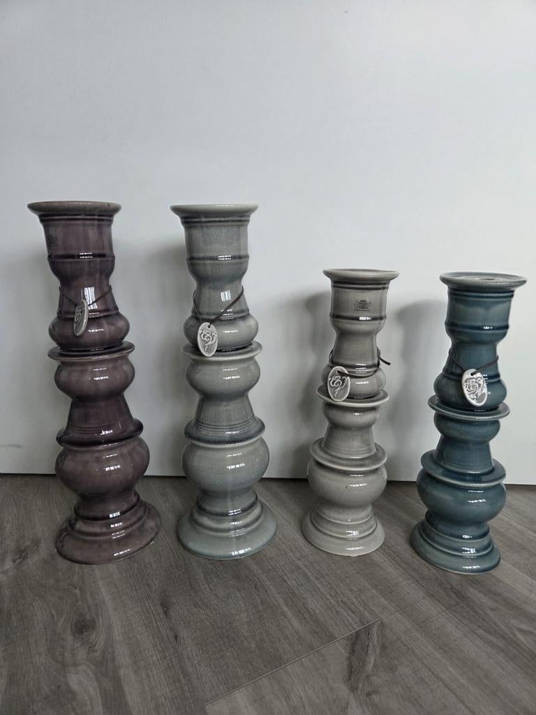 4 Casa Vivante kandelaars van keramiek, Overige materialen, 25 tot 50 cm, Ophalen of Verzenden, Zo goed als nieuw