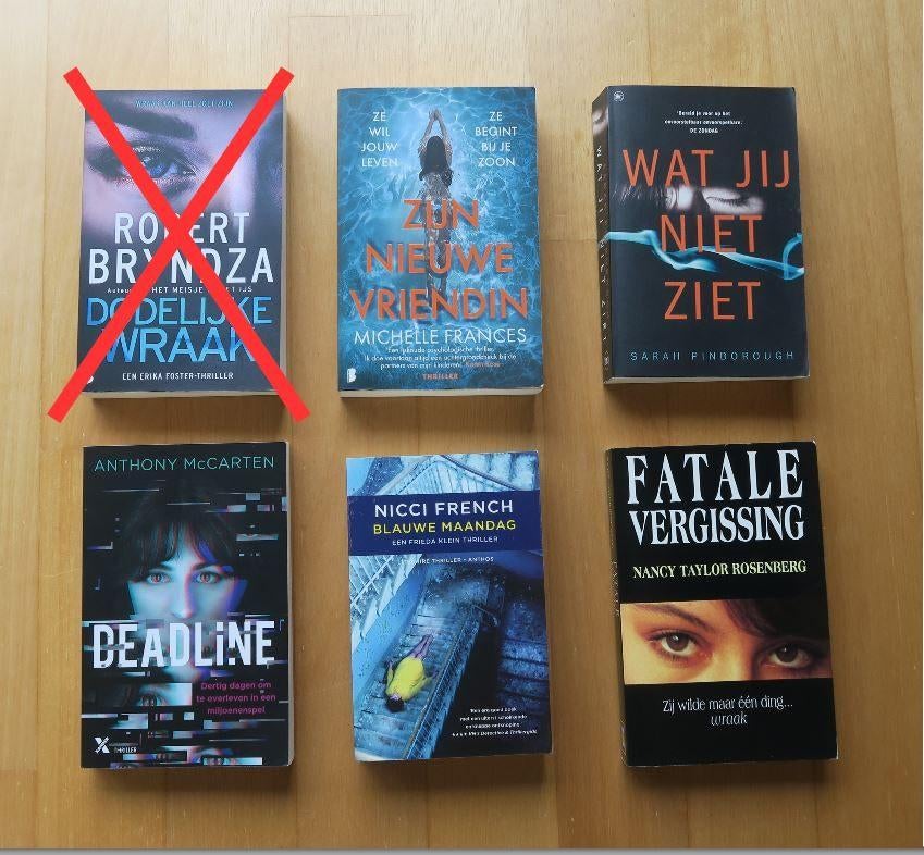 Boekenpakket met 5 thrillers ZGAN, Ophalen of Verzenden, Zo goed als nieuw