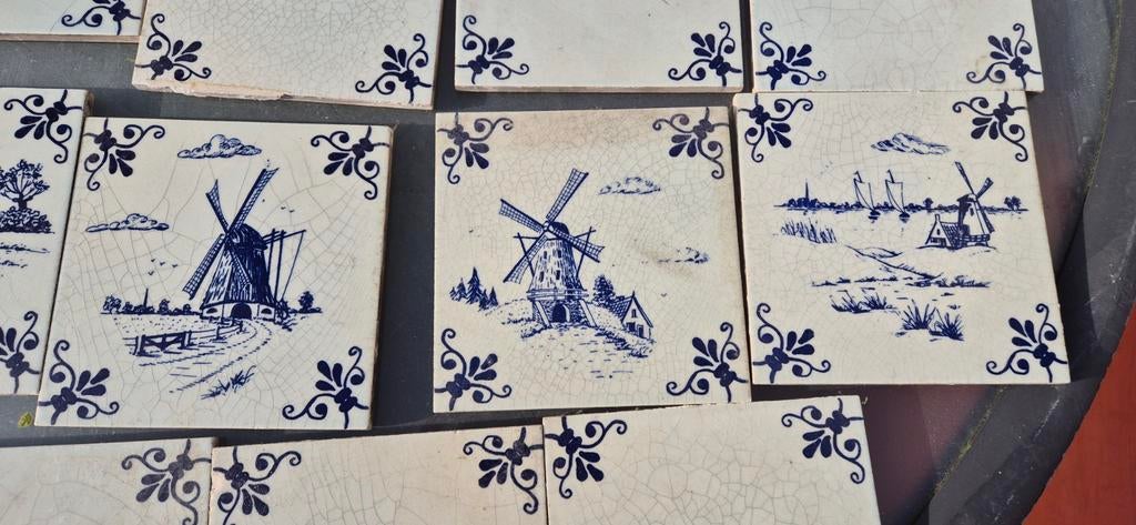 Set van diverse Delfts Blauwe tegeltjes, Antiek en Kunst, Antiek | Wandborden en Tegels, Ophalen of Verzenden