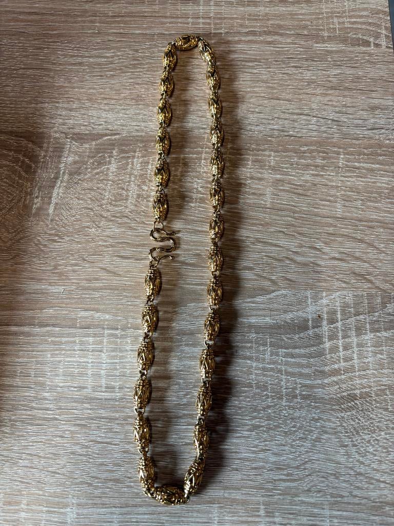 Unieke Gouden Ketting met Gedetailleerde Schakels, Ophalen of Verzenden, Zo goed als nieuw, Goud, Overige materialen