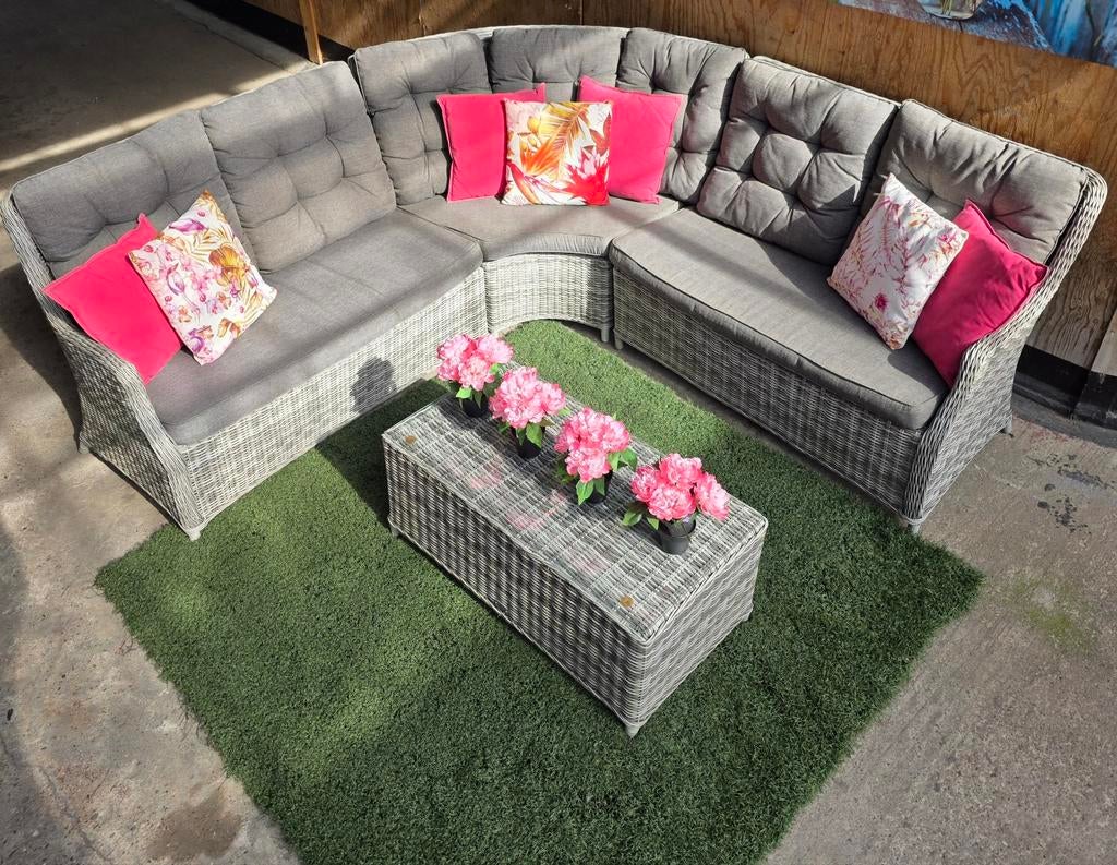Mooie 5 persoons loungeset 🌴, Tuin en Terras, Tuinsets en Loungesets, Ophalen, 5 zitplaatsen, Gebruikt, Bank