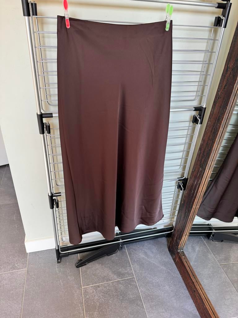 Shoeby x Lonneke Nooteboom rok XL, Kleding | Dames, Rokken, Zo goed als nieuw, Maat 46/48 (XL) of groter, Bruin, Onder de knie