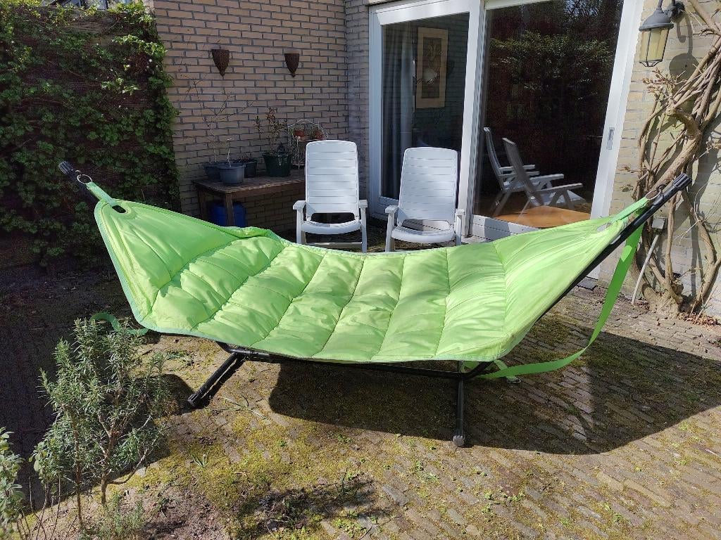 Fatboy hangmat lime green, Tuin en Terras, Hangmatten, Ophalen, Opvouwbaar, Gebruikt, Meerpersoons