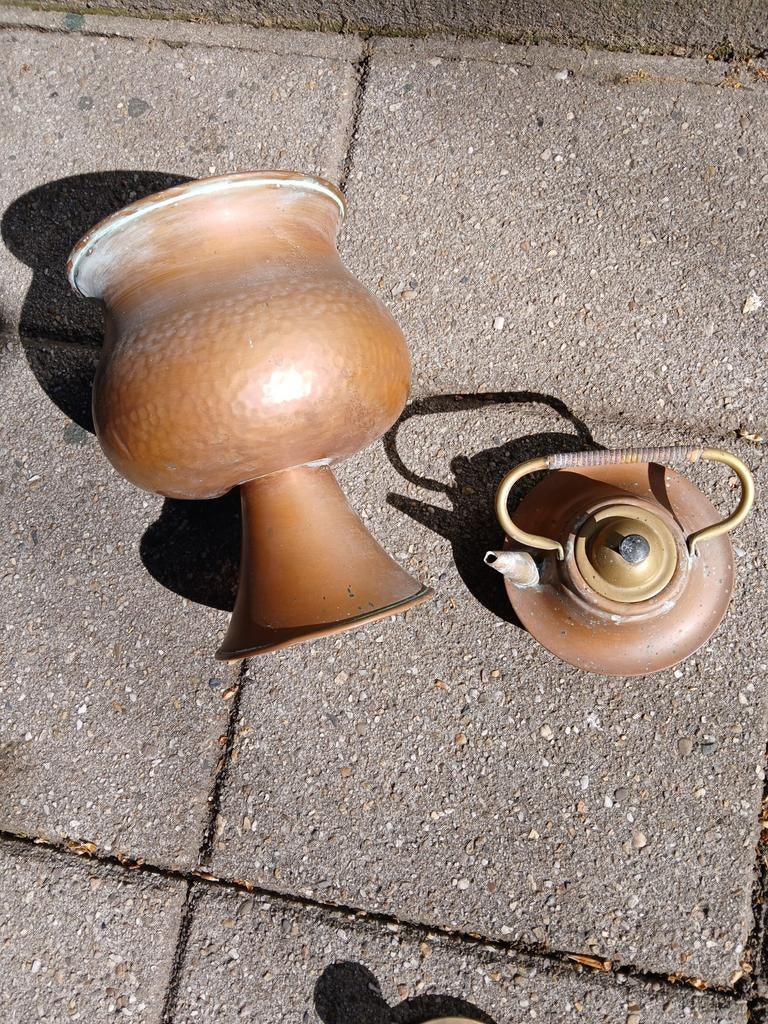 Koperen Vaas en Ketel Set - Vintage Decoratie, Ophalen, Koper