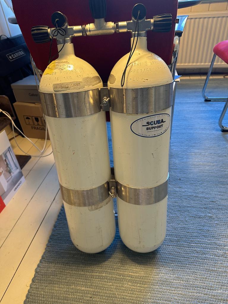 Technische Duikset Dubbel 12 DIR, Ophalen, Gebruikt, Duikfles