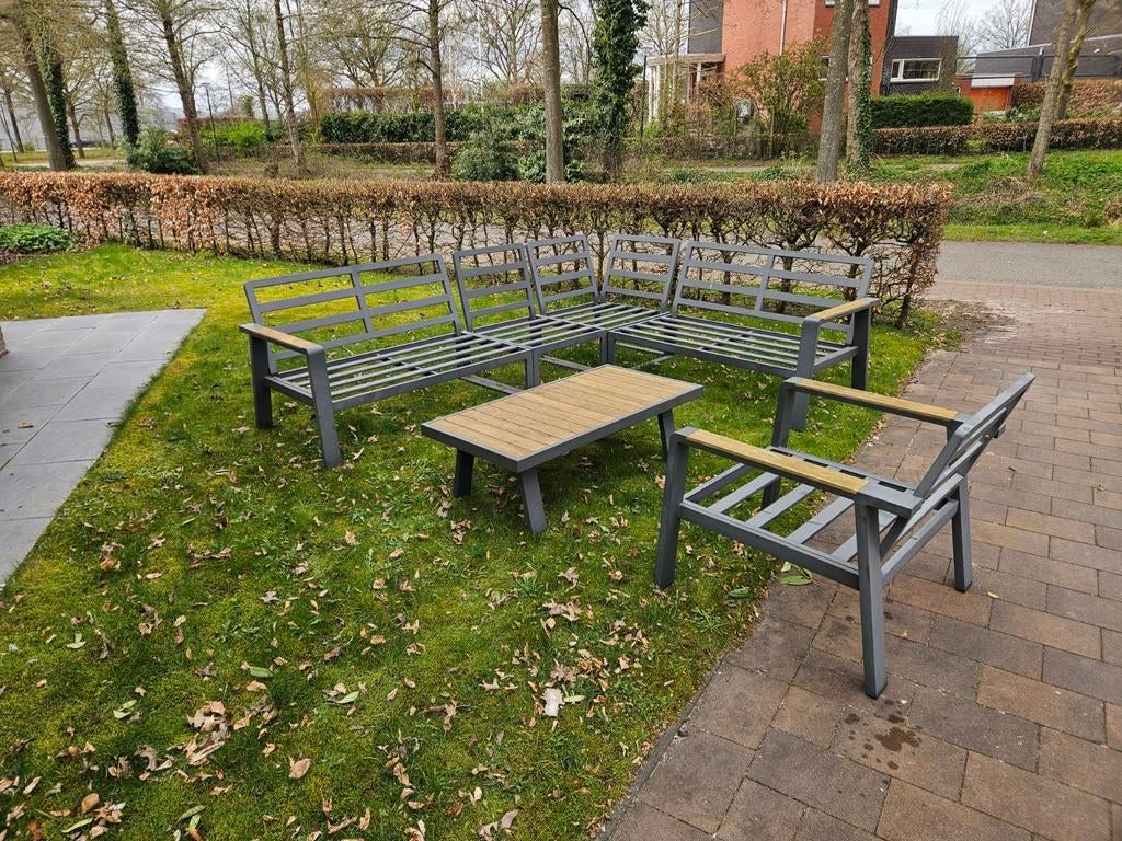 Loungeset (zonder kussens), Tuin en Terras, Kruiwagens, Ophalen, Gebruikt
