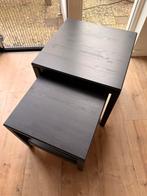 Bijzettafel Set 2 Tafes 50cm + 40cm planten deko, Ophalen, 50 tot 100 cm, Vierkant, Zo goed als nieuw