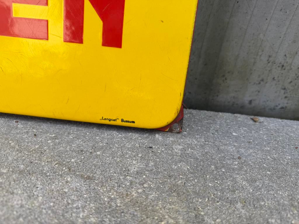 Vredestein Banden emaille reclamebord, Reclamebord, Gebruikt, I, Ophalen of Verzenden