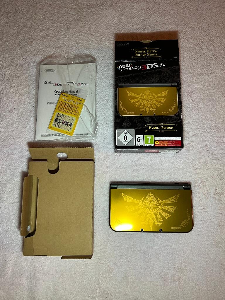 Nintendo New 3DS XL Legend of Zelda Hyrule Edition, Ophalen of Verzenden, Zo goed als nieuw, Zwart, 3DS XL