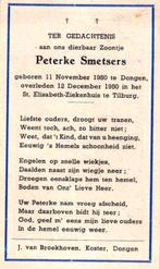 Smetsers Peterke 1950 Dongen/Tilburg, Ophalen of Verzenden