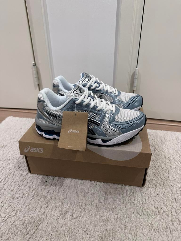 Asics gel kyano 14 white/fjord grey maat 41/42 OP VOORRAAD, Ophalen of Verzenden, Nieuw, Wit, Sneakers of Gympen
