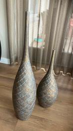 Set van 2 decoratieve vazen, grijskleurig, Overige materialen, Overige kleuren, Verzenden, Zo goed als nieuw