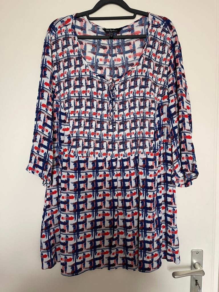 Ulla Popken zomerse blouse / tuniek maat 46 / 48, Ophalen of Verzenden, Zo goed als nieuw, Blauw, Blouse of Tuniek