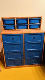 Ikea blauwe ladenkast en hangkastje, Ophalen, Gebruikt, 5 laden of meer, 50 tot 100 cm