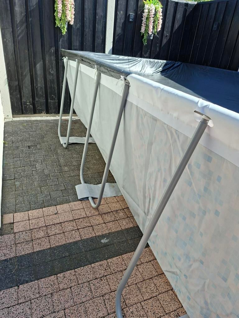 Stevig zwembad met poten, 220x410x100 cm, incl. pomp en zeil, 200 tot 300 cm, 80 tot 120 cm, Ophalen of Verzenden, Zo goed als nieuw