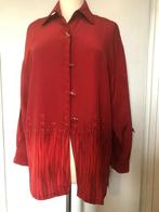 ANNA KLEIN felrode blouse zijde  M met gouden vlinder-knopen, Maat 38/40 (M), Ophalen of Verzenden, Zo goed als nieuw, ANNA KLEIN