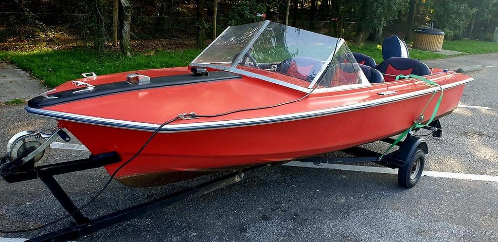 Speedboot met 15 pk buitenboord  motor ., Ophalen, Minder dan 70 pk, 3 tot 6 meter, Buitenboordmotor