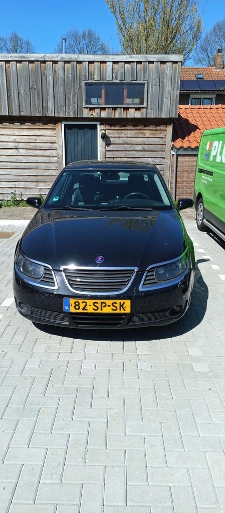 Saab 9-5 2.3 T Sport Sedan AUT 2006 Zwart LPG, Auto's, Saab, LED verlichting, 1800 kg, Zwart, 4 cilinders