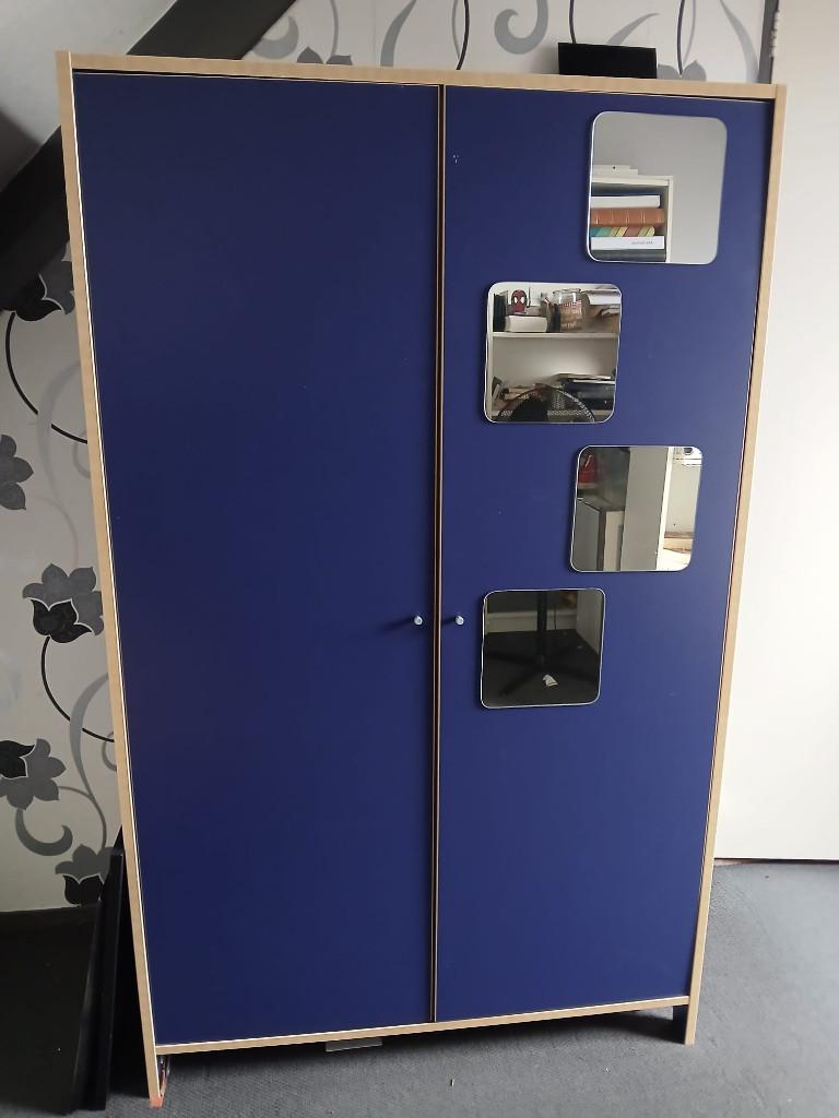 Gratis blauwe, goede ikea kast 100bx50dx165h, Ophalen, Met deur(en), Gebruikt, 50 tot 100 cm