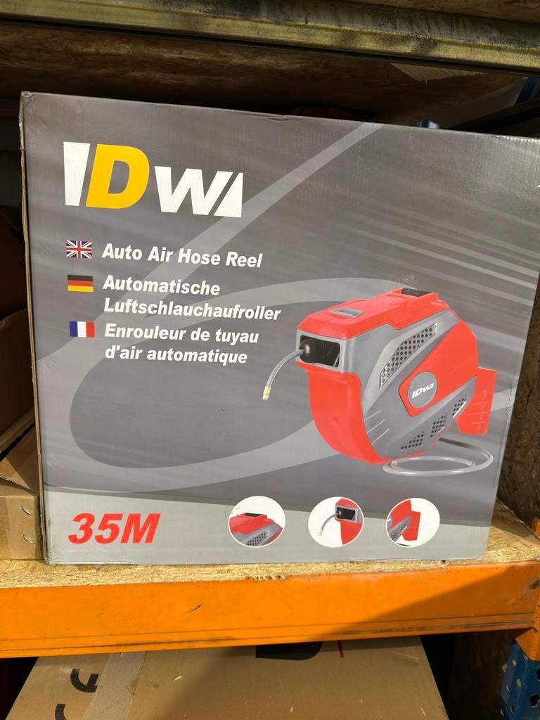 Automatische luchthaspel 35m nieuw in doos, Ophalen, Zo goed als nieuw