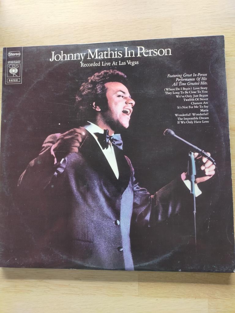 Johnny Mathis , in person, Cd's en Dvd's, Vinyl | Pop, Zo goed als nieuw, 12 inch, Ophalen of Verzenden