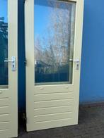 hardhouten buitendeur met dubbelglas 201,5 x 83 cm, Ophalen, Zo goed als nieuw, Hout