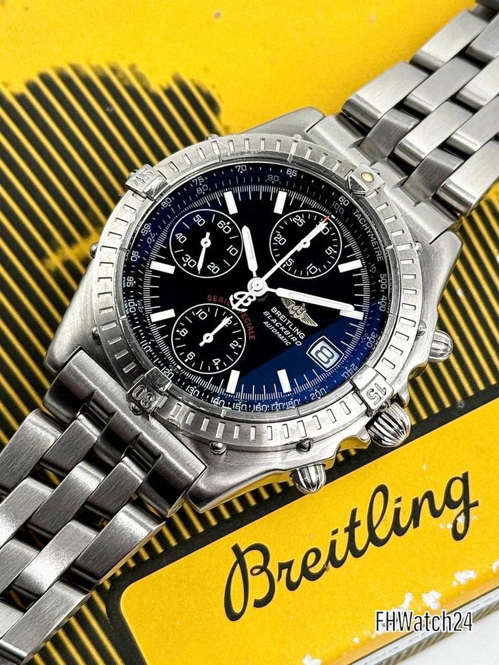 Breitling Chronomat A13350 Blackbird. Met Travel Etui., Sieraden, Tassen en Uiterlijk, Horloges | Heren, Gebruikt, Polshorloge